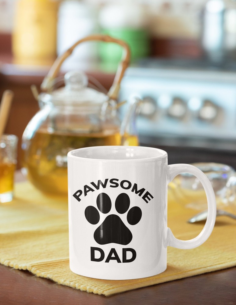 Pet Lover Dad Funny Coffee Mug Pawsome Dad Fathers Day Gift Dog Lovers Gift Cat
