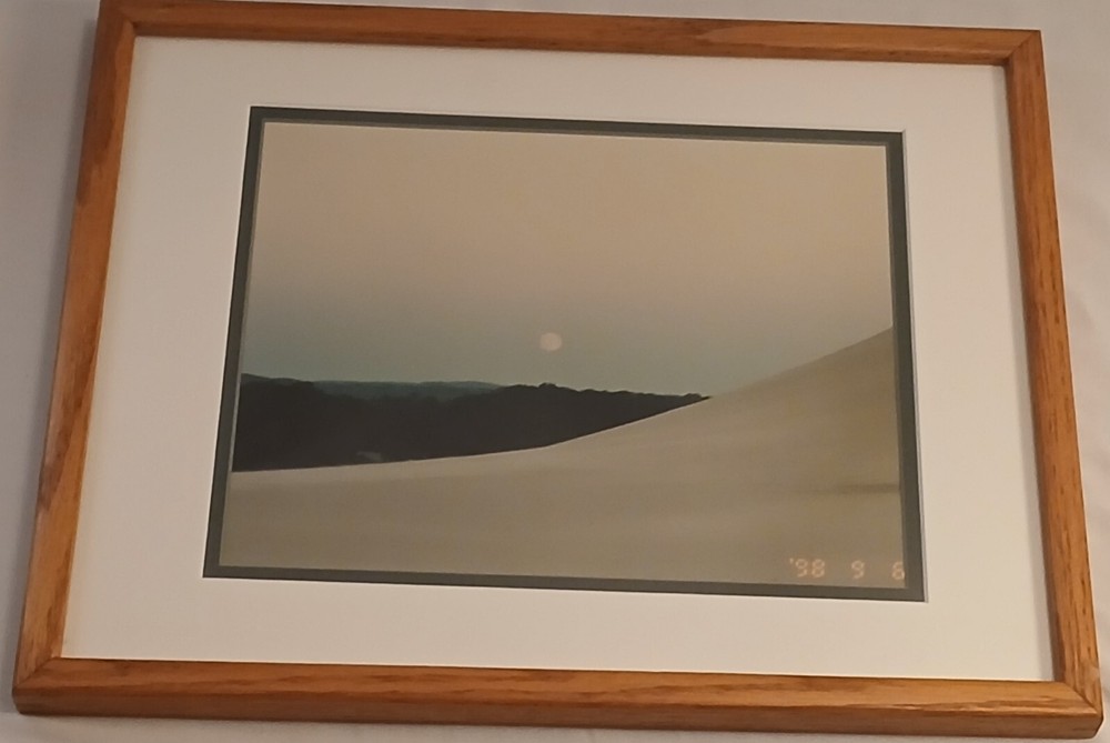 Full Moon Over Silver Lake Sandunes Great Lakes MI Vintage Framed Photo Print