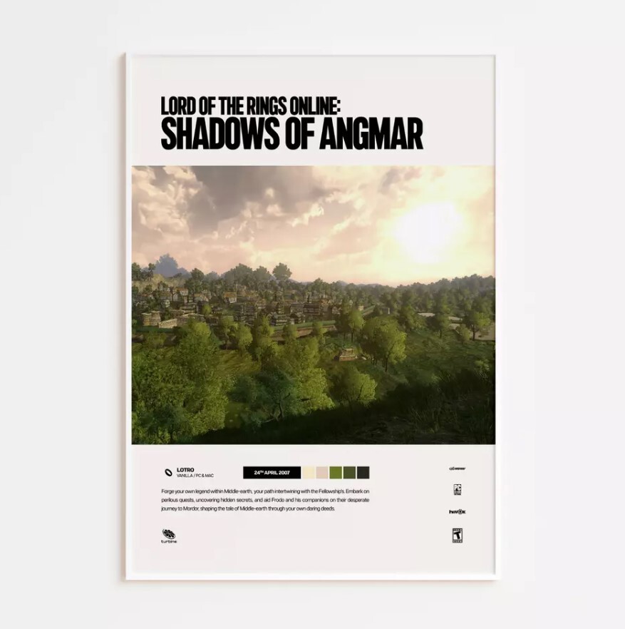 Lord of the Rings Online: Shadows of Angmar (2007) Video Game Art Poster / Print