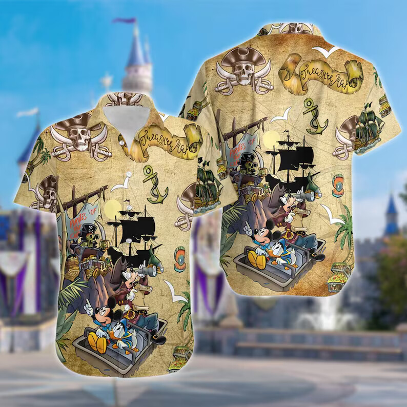 Pirated Of the Caribbean Mickey And Friends 3D HAWAII SHIRT MOTHER DAY GIFT