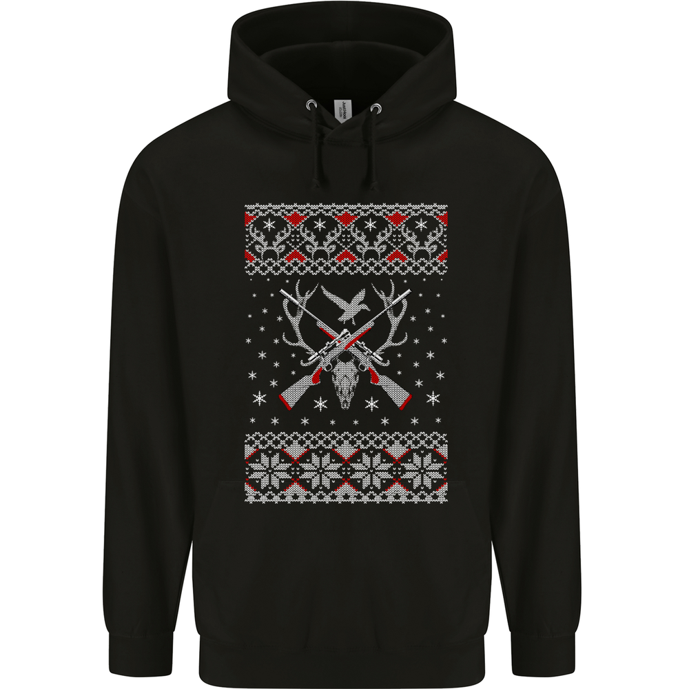 Huntsmath Christmas Hunting Funny Xmas Mens 80% Cotton Hoodie