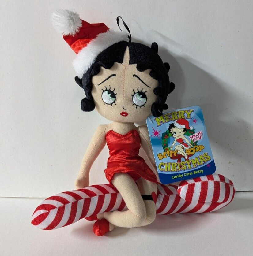 2009 Sugarloaf Betty Boop Christmas Candy Cane Plush NOS