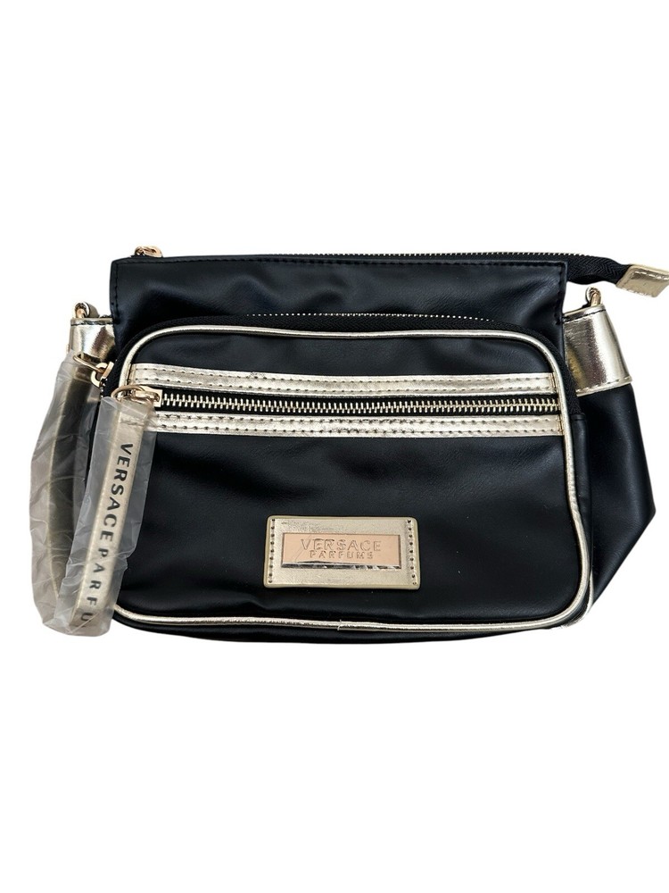Versace x Shinola Detroit Black Gold Leather Pouch