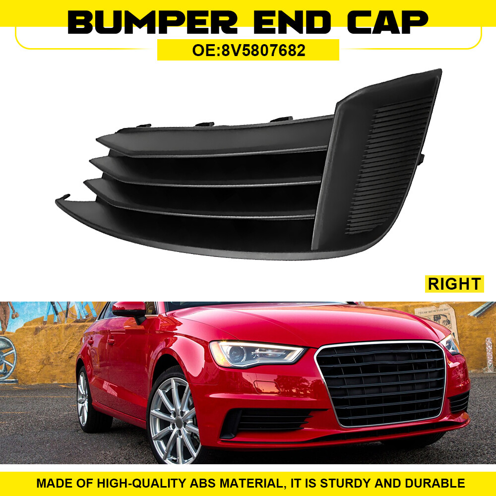 Car Front Right Bumper Side Fog Light Lamp Cover Grille For Audi S3 13-17 Black