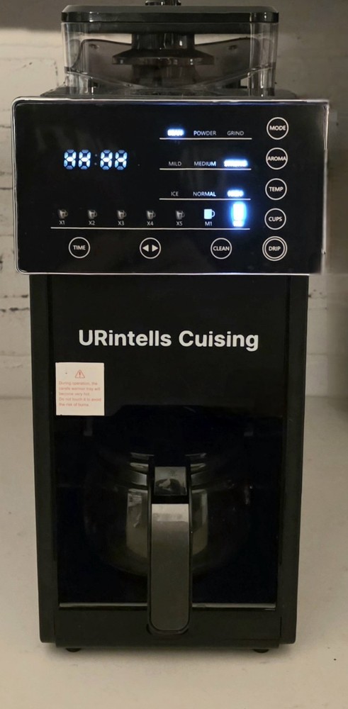 Coffee Maker with Grinder, Programmable Hot and Cold Coffee Maker with 22 oz ...