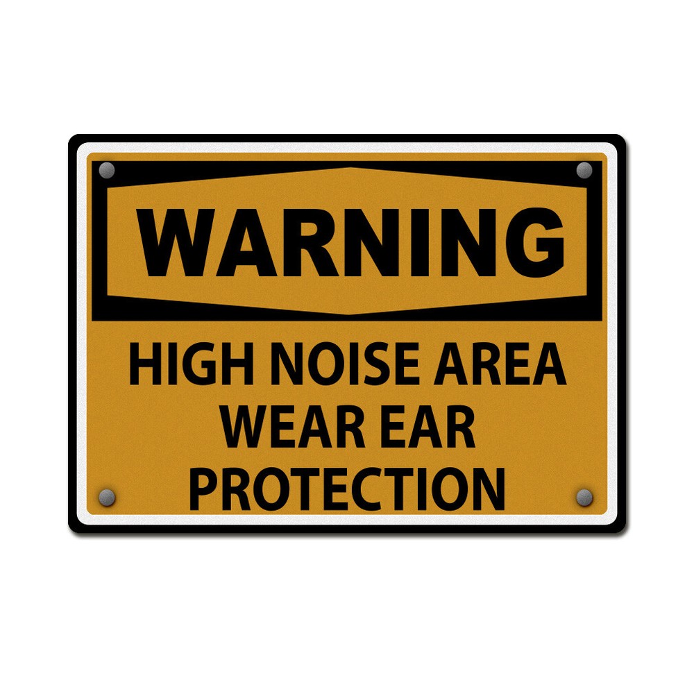 Horizontal Metal Sign Warning High Noise Area Wear Ear Protection