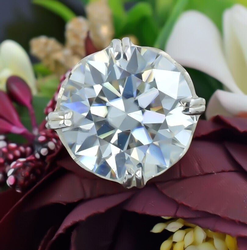 Certified Natural 10ct VS1 Round White Diamond Ring 925 Sterling Silver Jewelry