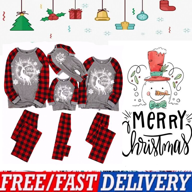 Lohill Sale Nightwear Long Sleeve Christmas Family Pajamas Matching Parents-image