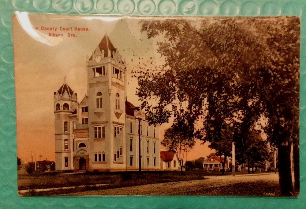 Antique ©1896 Linn County Courthouse Post Card Albany Oregon Made In Germany-