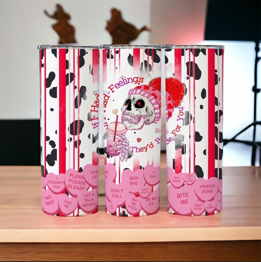 Valentines Day Gift 20oz Skinny Tumbler w straw double wall-image