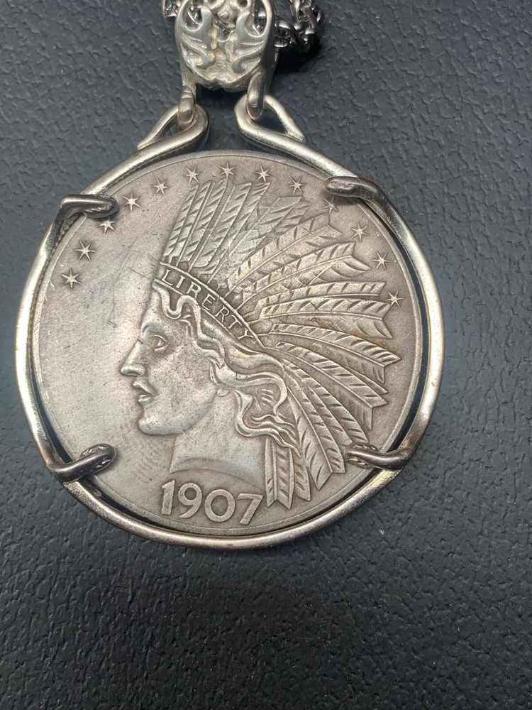 1907 Morgan Silver Dollar Liberty Indian Head Coin Pendant Necklace