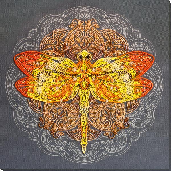 Bead embroidery kit Saffron overflows needlework kit Art canvas beadwork pattern