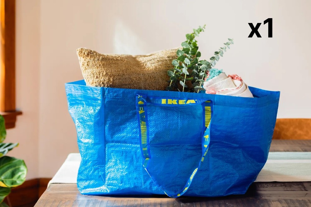 IKEA 1 X LARGE BLUE BAGS Shopping Bag Laundry Storage Travel Tote FRAKTA