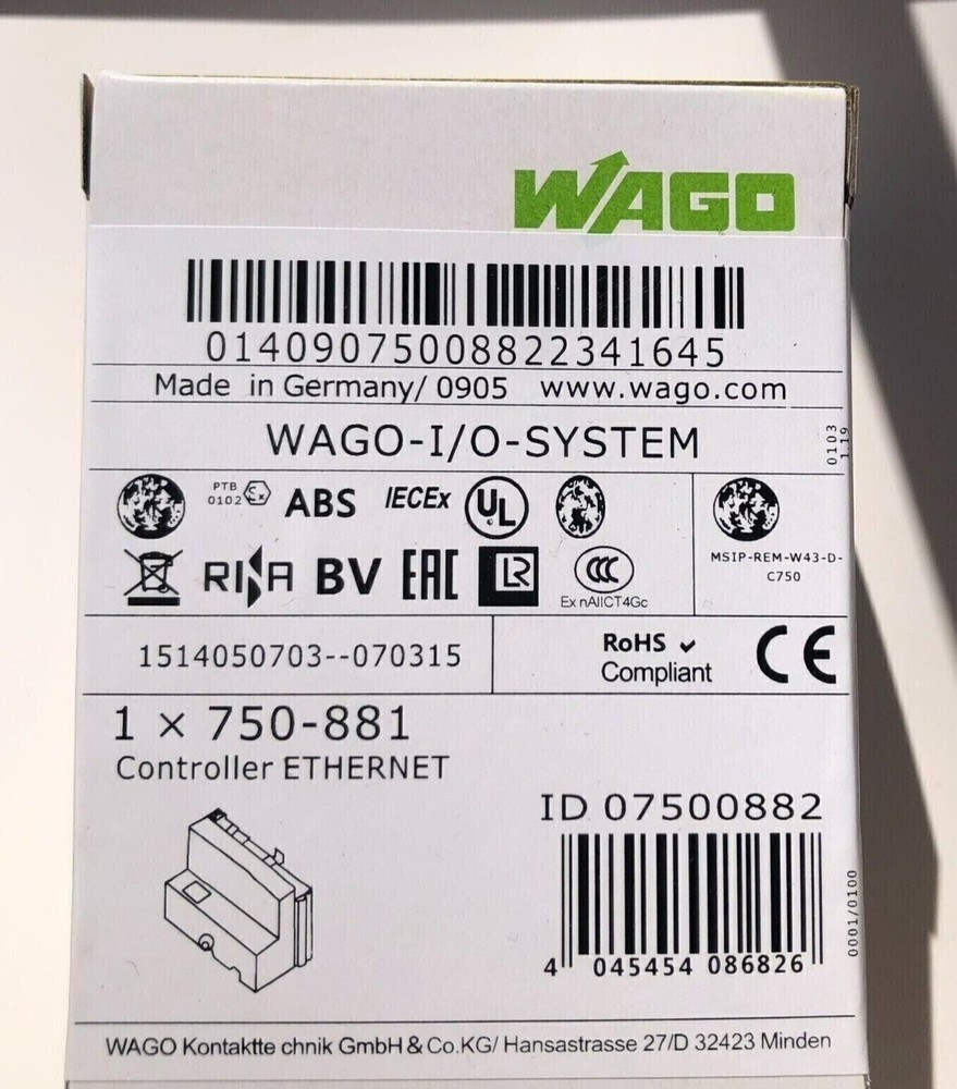 1PCS New WAGO 750-881 750881 Ethernet Controller PLC Module In Box fast shipping
