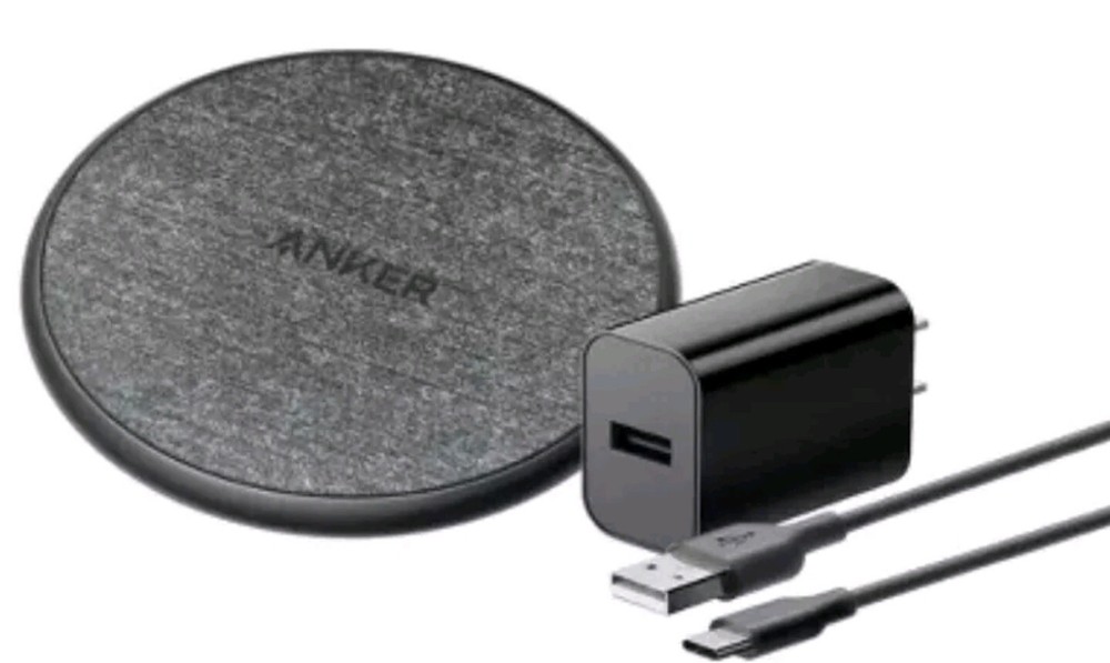 Anker 10W Fast Wireless Charger with 4ft Cable and 1​​8W Power Adapter in Black  