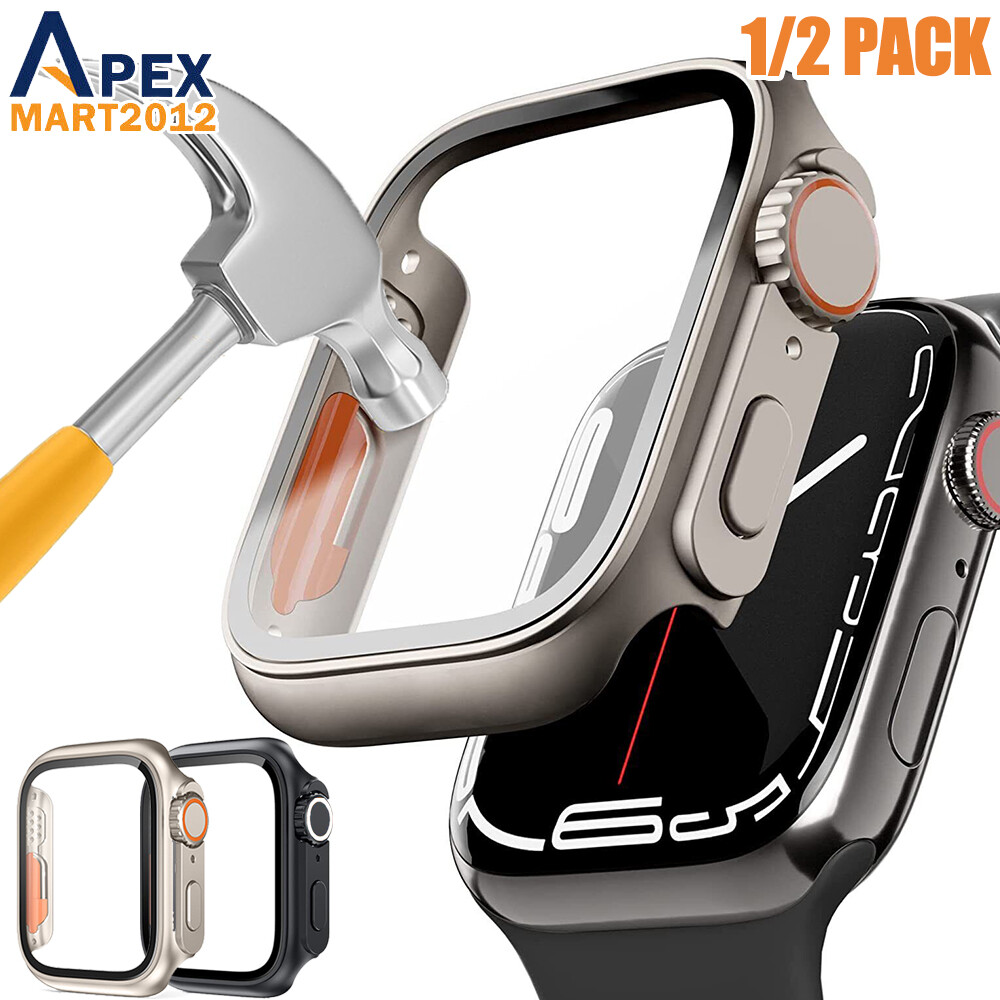 For Apple Watch Series 9 8 7 6 5 4 SE 44/45MM Hard Case Screen Cover Like Ultra