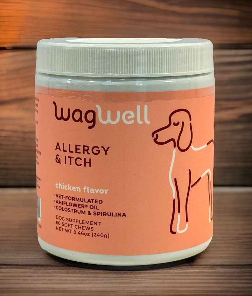 WagWell Allergy & Itch Chews – Vet-Formulated, All Natural Chicken Flavored