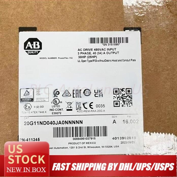 Allen-Bradley 20G11ND040JA0NNNNN PowerFlex 755 AC Drive US Free Tax