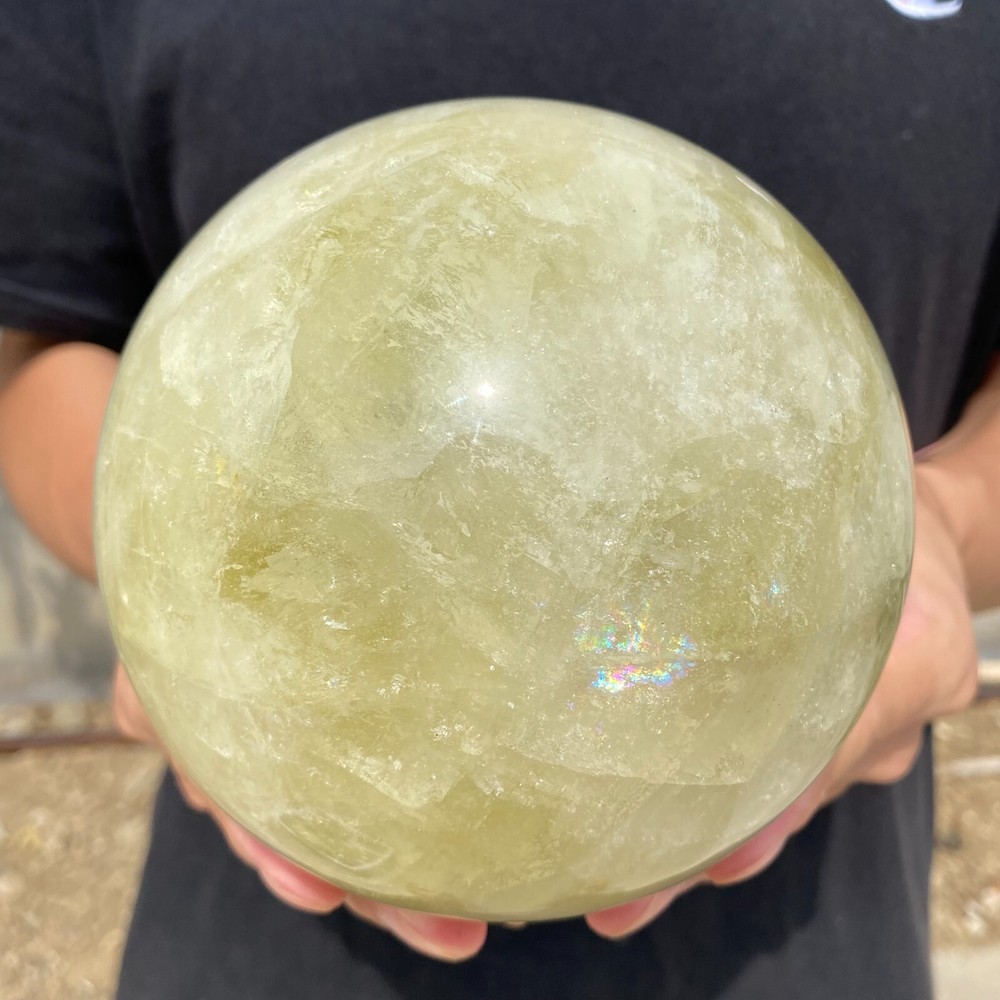 7.2lb Natural Citrine Sphere Quartz Crystal Reiki Healing Gemstone Ball