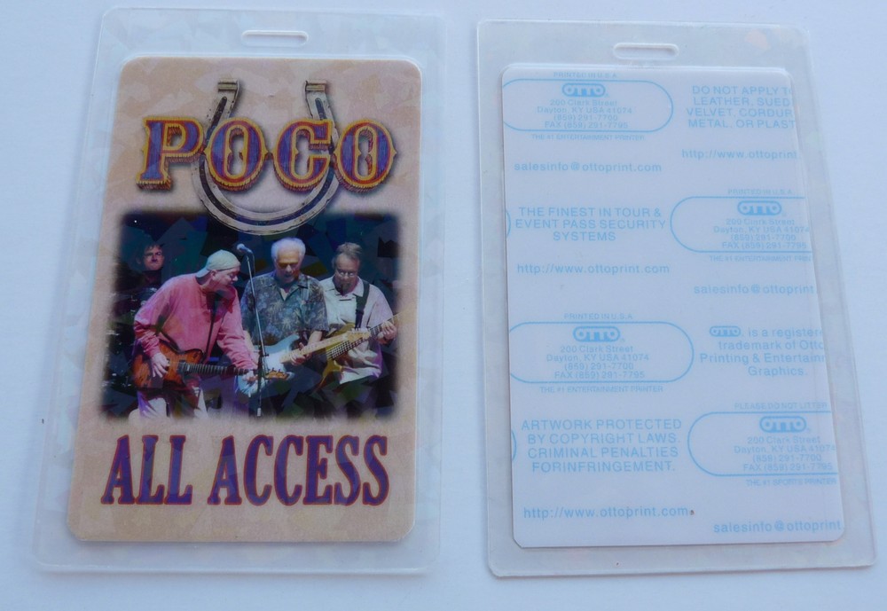 POCO Concert Tour All Access Backstage Pass Laminate D22