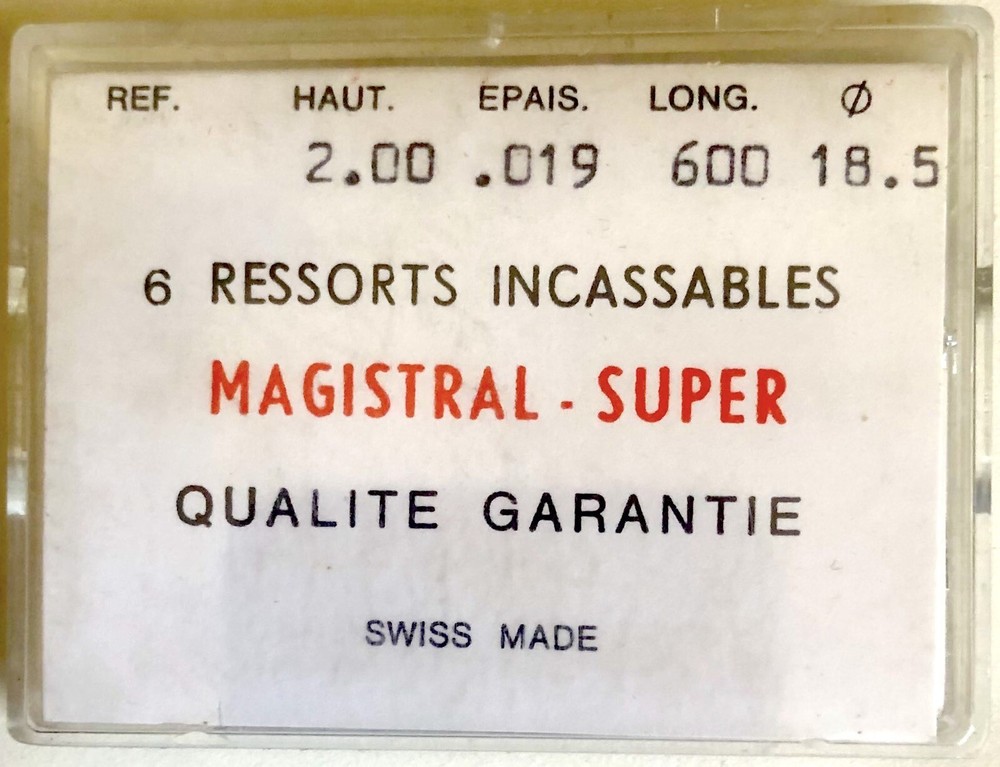 1X 2.00 x .019 Ø18.5 Mainspring for 600/200 GG 60 Watch Movement