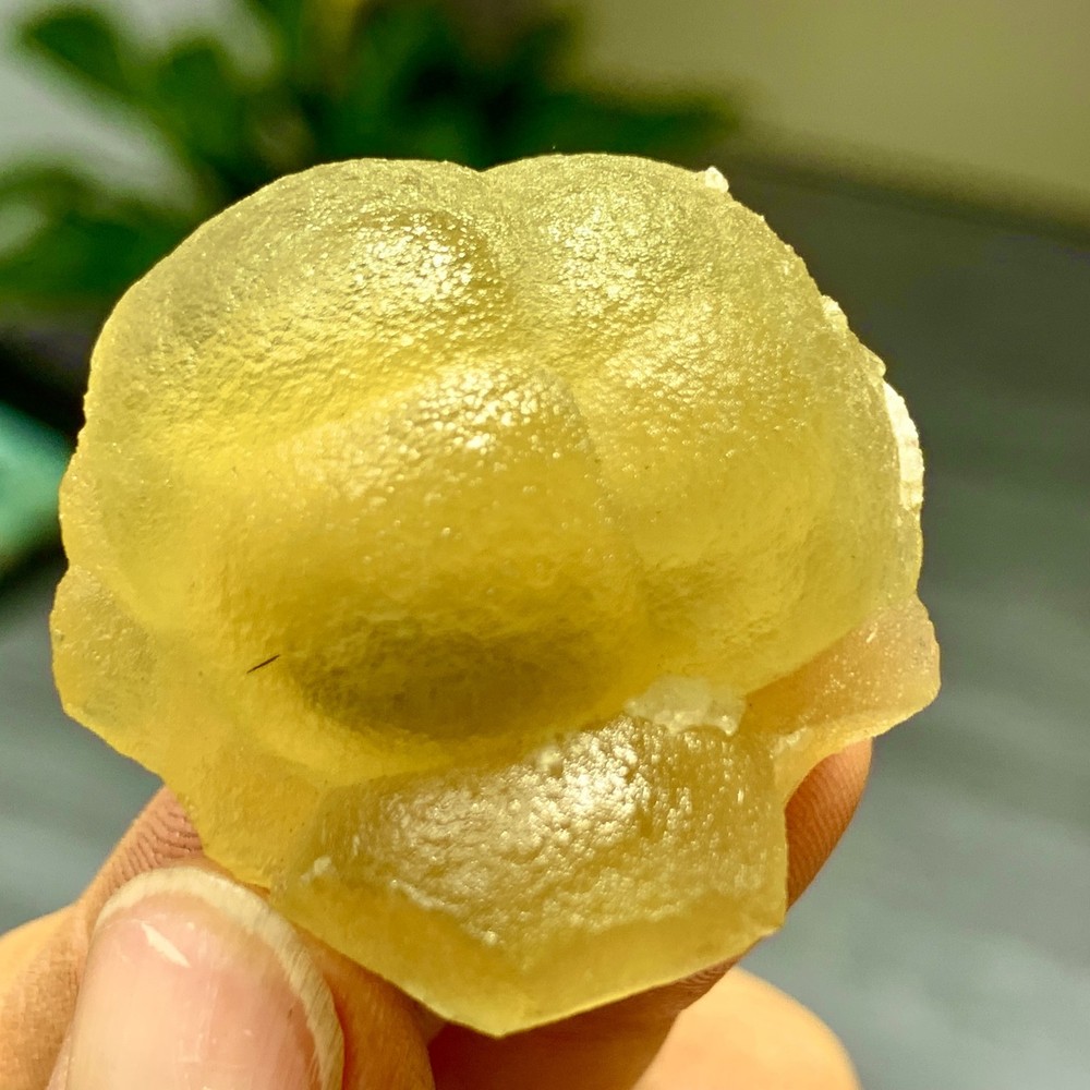 30G Natural Yellow Transparent Fluorite Crystal Sphere Mineral Specimen