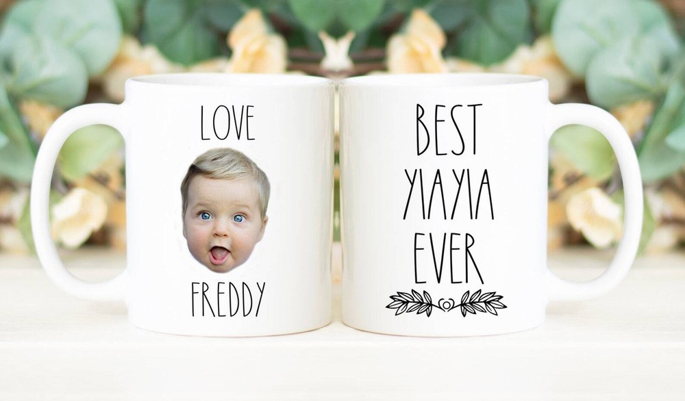 Best Yiayia Ever Mug Custom Face Mug Personalized With Photo Of Baby