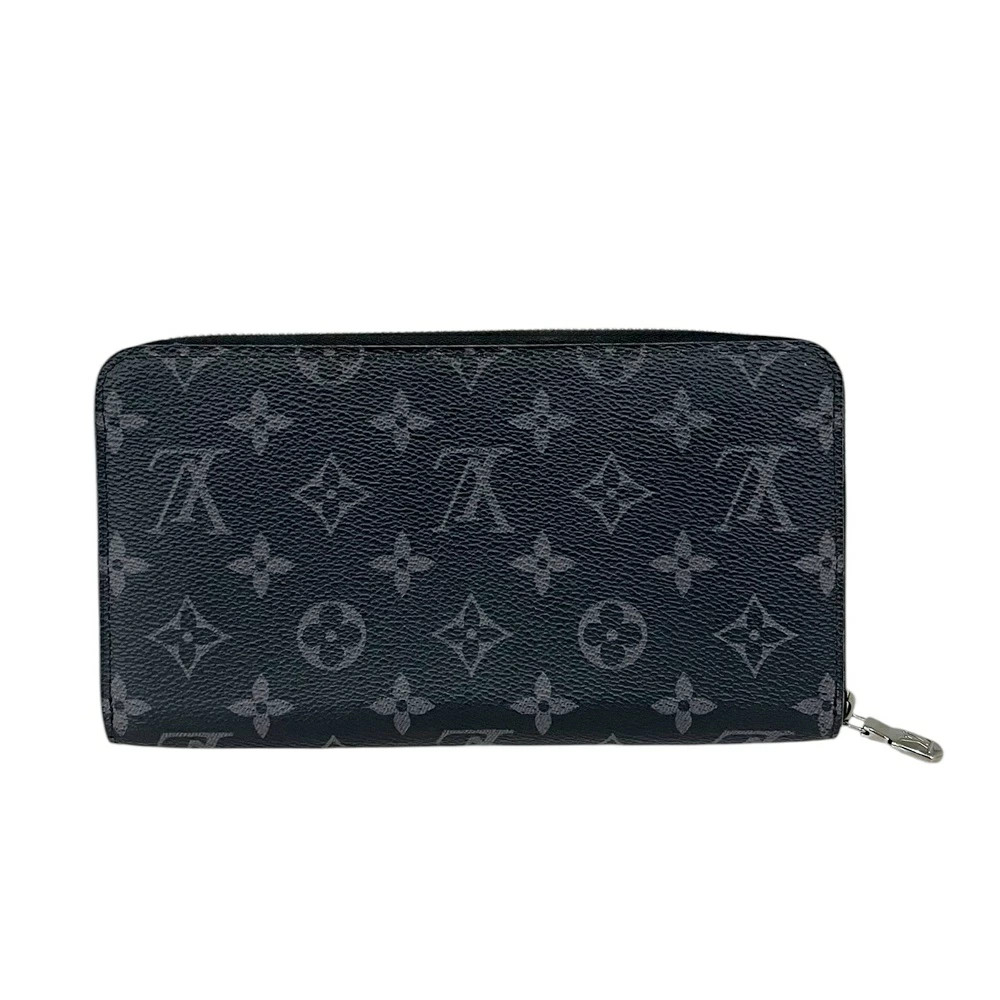 LOUIS VUITTON Zippy Organizer NM Monogram Eclipse Canvas Black/Gray Used