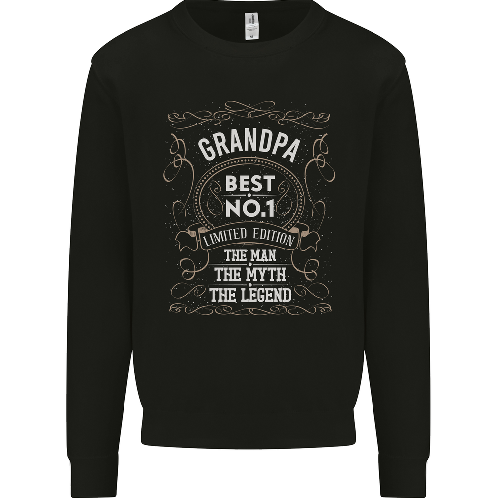 Fathers Day No 1 Grandpa Man Myth Legend Mens Sweatshirt Jumper-image