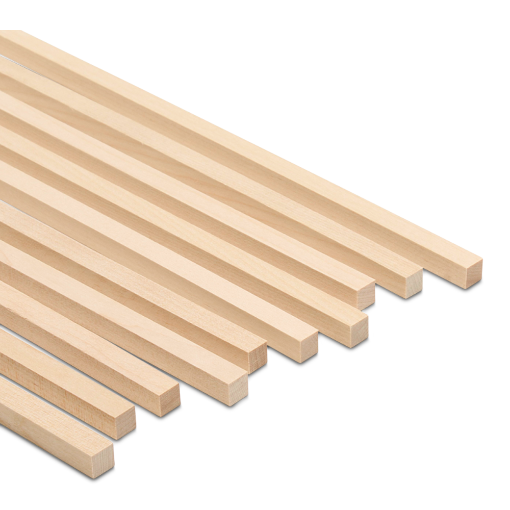 Wood Square Dowel Rods 3/8  x 48