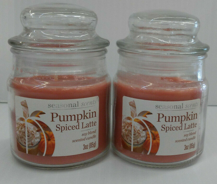 Seasonal Scents Pumpkin Spiced Latte - Soy Blend Candle - Lot of 2 - 3 oz. Each-image