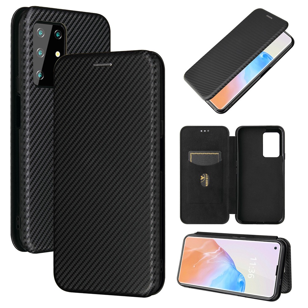 NEW Flip Carbon Fiber Stand Leather Wallet Magnetic PHONE Case Cover