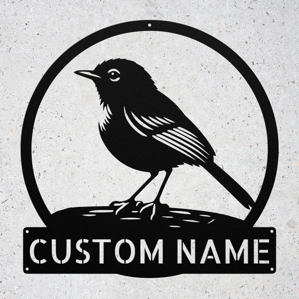 Custom Australasian Robin Bird Metal Sign Personalized Wall Art Home Decor Gift