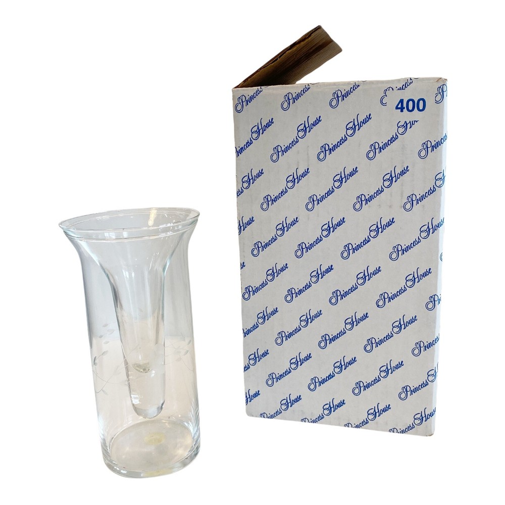 Princess Heritage Handblown Handcut Crystal Vase Candleholder #400 New Open Box