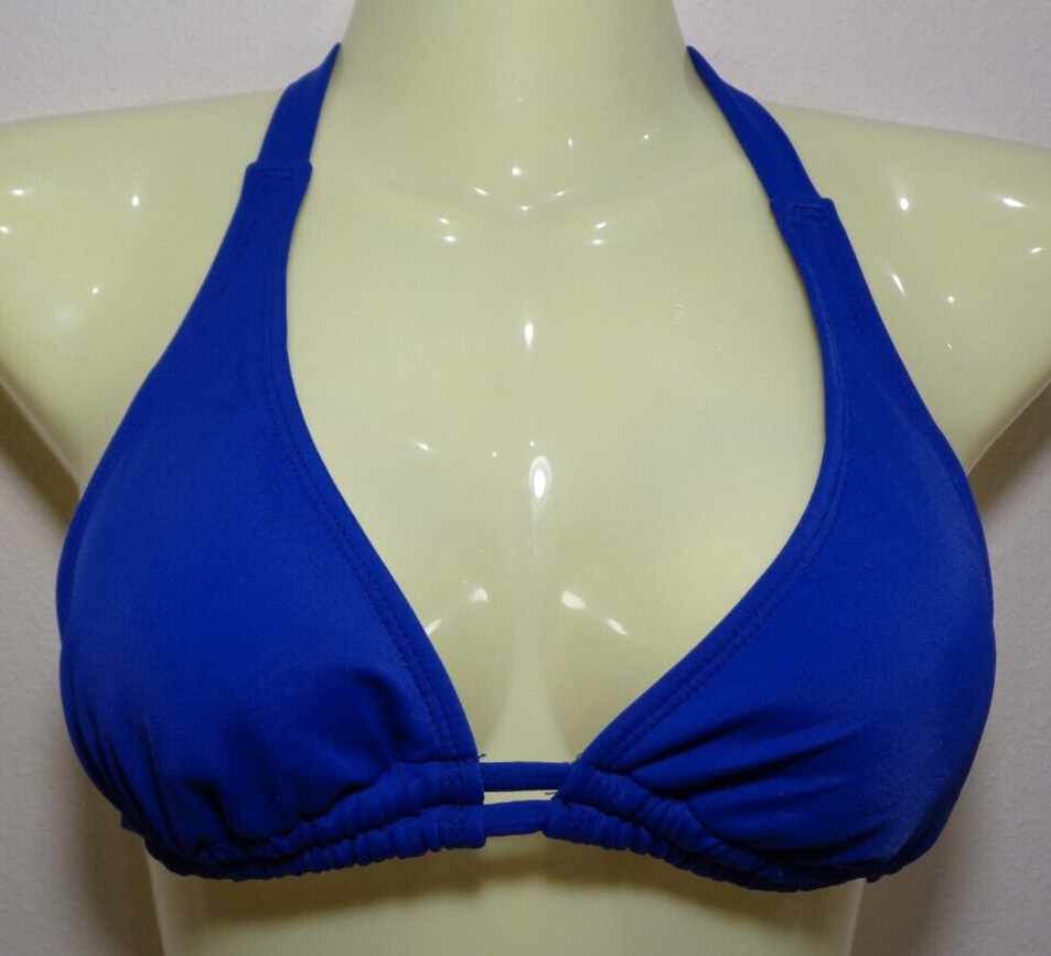 Hurley Size Large 2 WAY SOFT CUPS HALTER Blue New Bikini Top