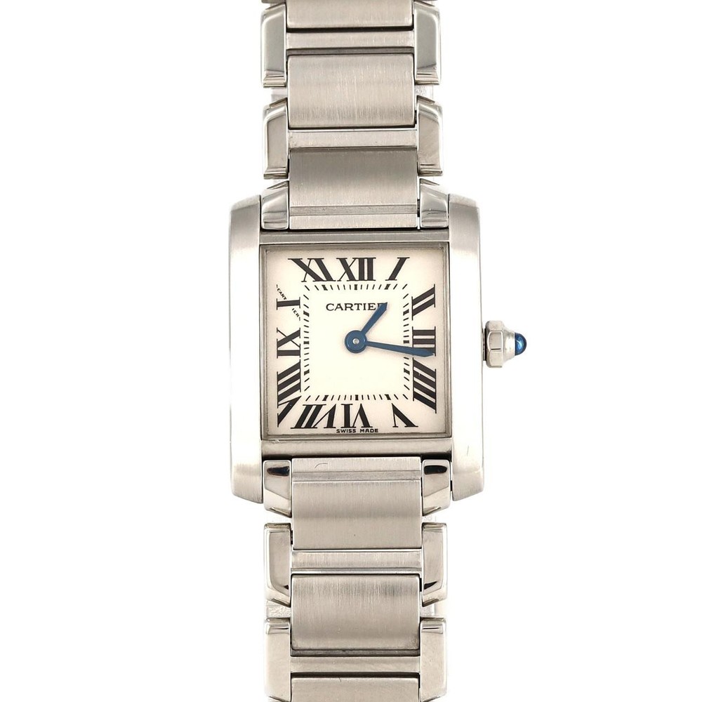 Authentic Cartier Tank Francaise SM W51008Q3 Stainless Steel Quartz Watch