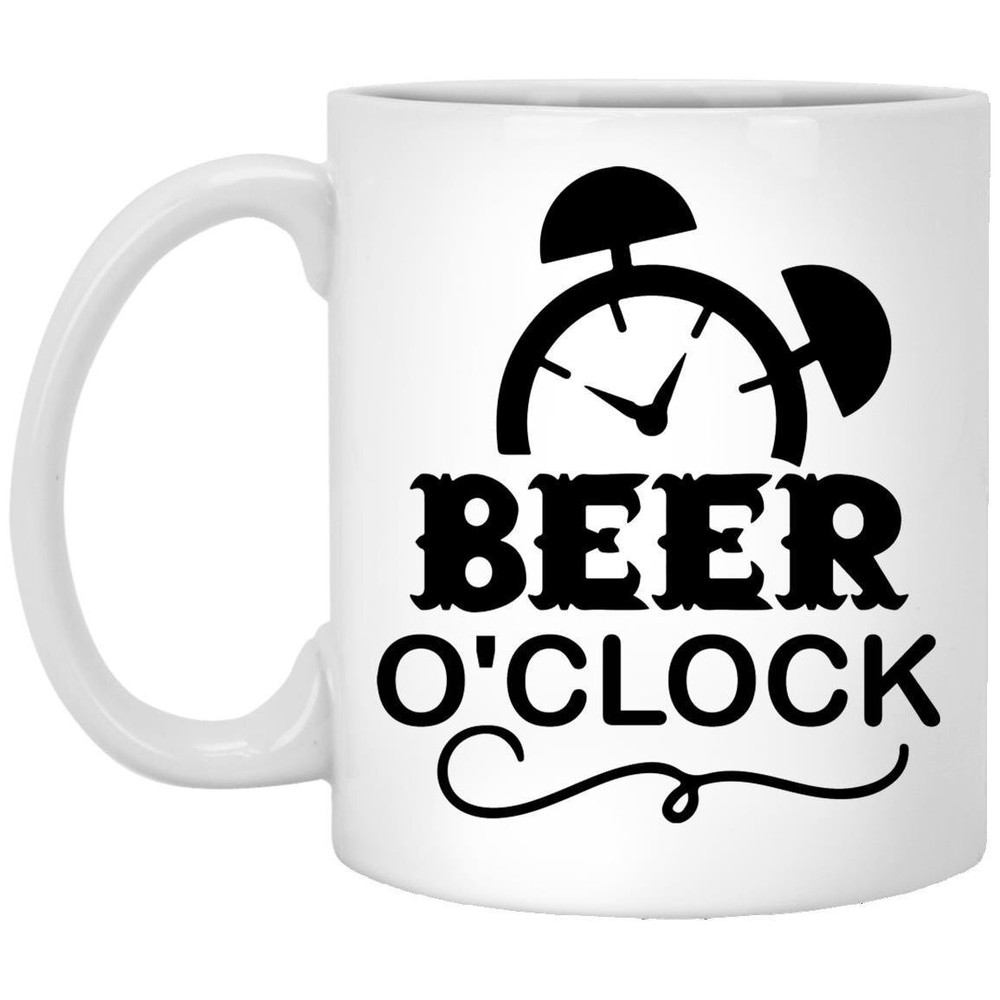 Beer O'Clock Coffee Mug Gift for Beer Lovers Dad Brother Grandpa