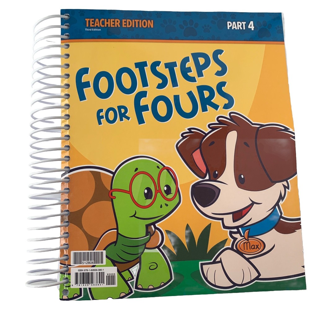 Footsteps for Fours Teacher's Edition Part 4- 3rd Edition BJU Press -Spiral