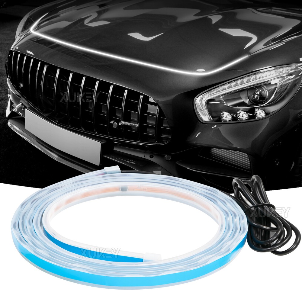 70-Inch Universal White Flexible LED Day Running Light Strip for Car Hood  