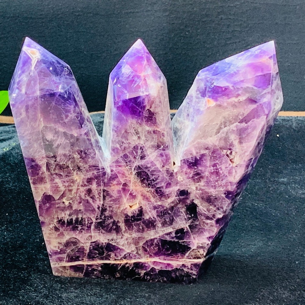 TOP 4.33LB Natural Dreamy amethyst Quartz Obelisk Crystal Wand Point Reiki