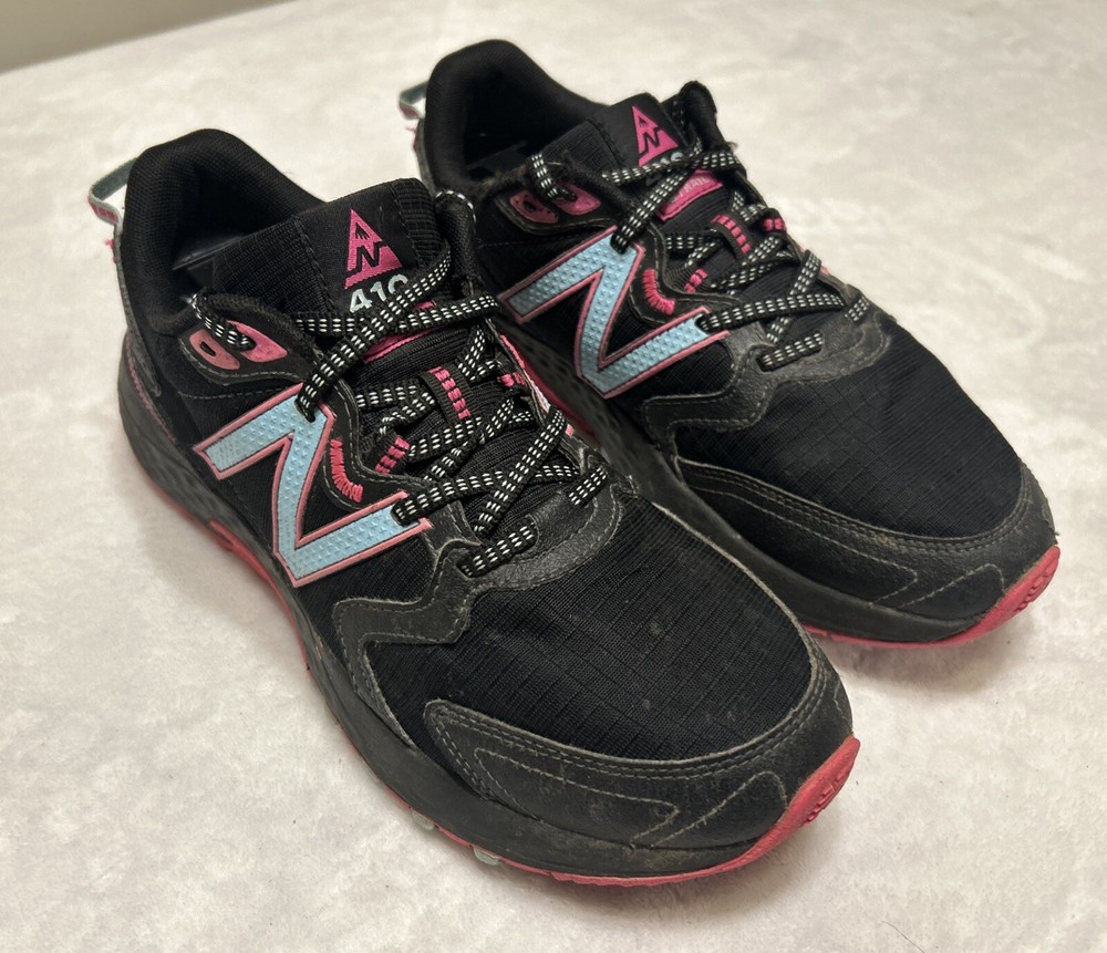 New Balance 410 Trail Womens Black Pink Running Shoes Sneakers WT410BP7 Size 9