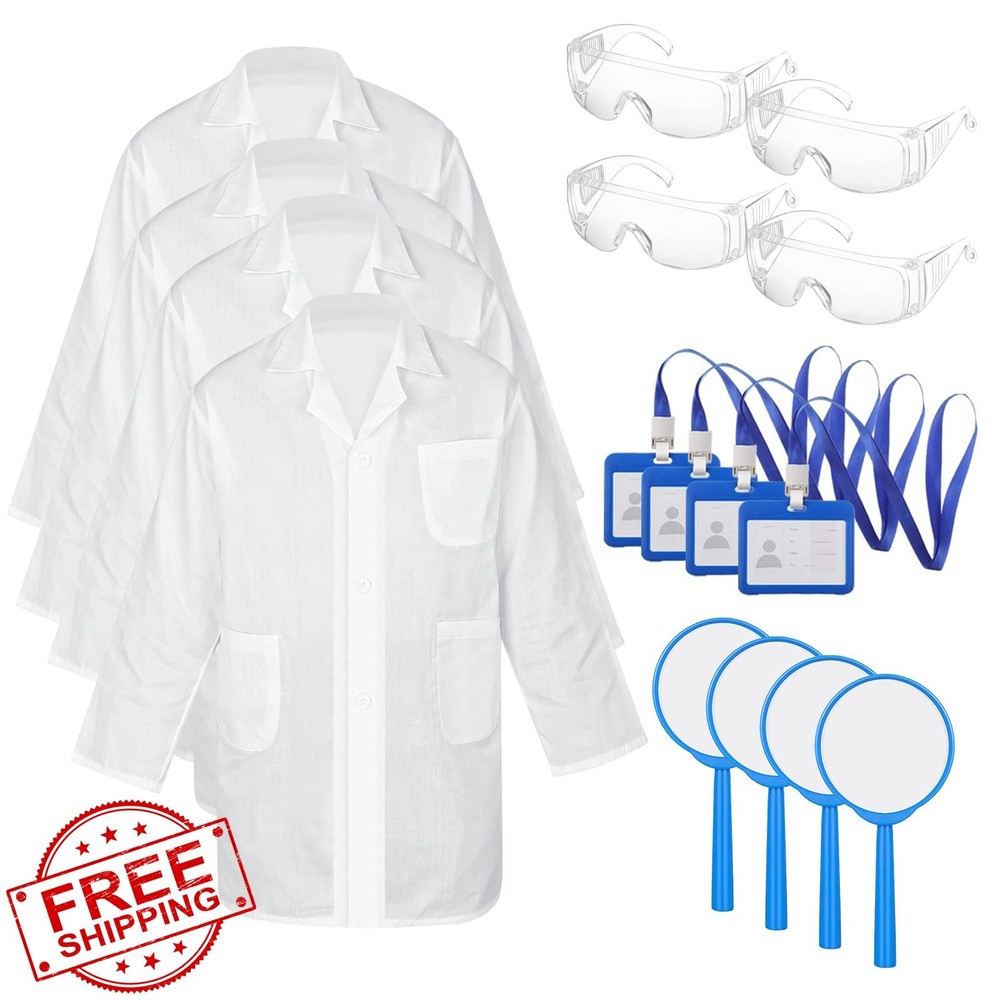 Tarpop Kids Doctor Lab Coat Costume Kit w/ Glasses ID Card