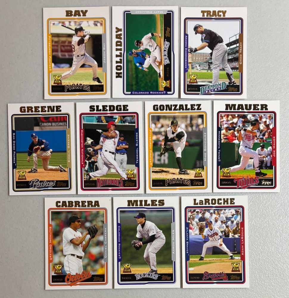 2005 Topps All Star Rookie Team Gold Cup 10-Card Subset Featuring Mauer Holliday