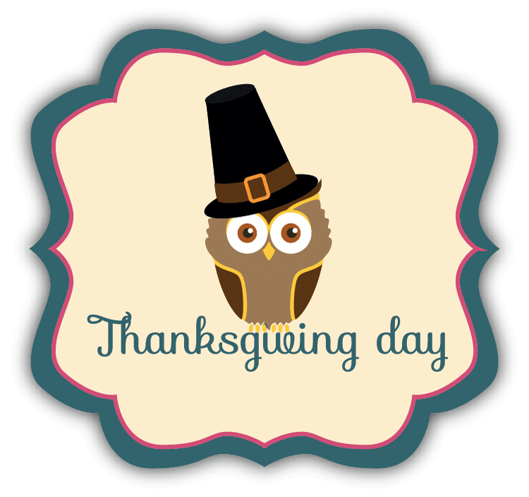 Thanksgiving Day Funny Owl Car Bumper Sticker Decal