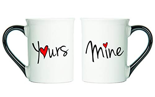 Valentines Day Gifts, His and Hers Coffee Mugs Set Of 2, 16 Oz, Engagement Gi...