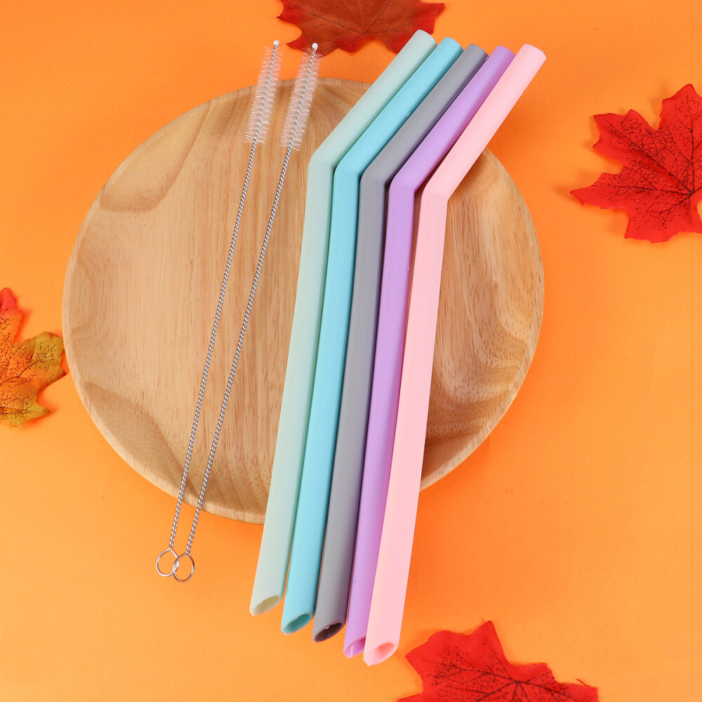 8 Pcs/Set Clear Reusable Drinking Straw Restaurant Straws