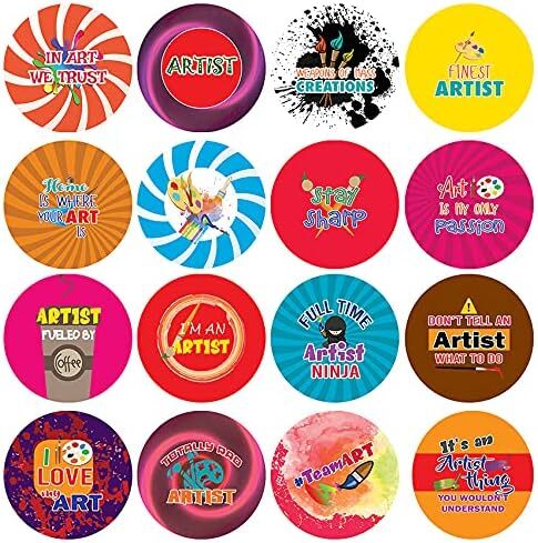 20-Pack Artist Sticker Set with 16 Unique Creative Designs
