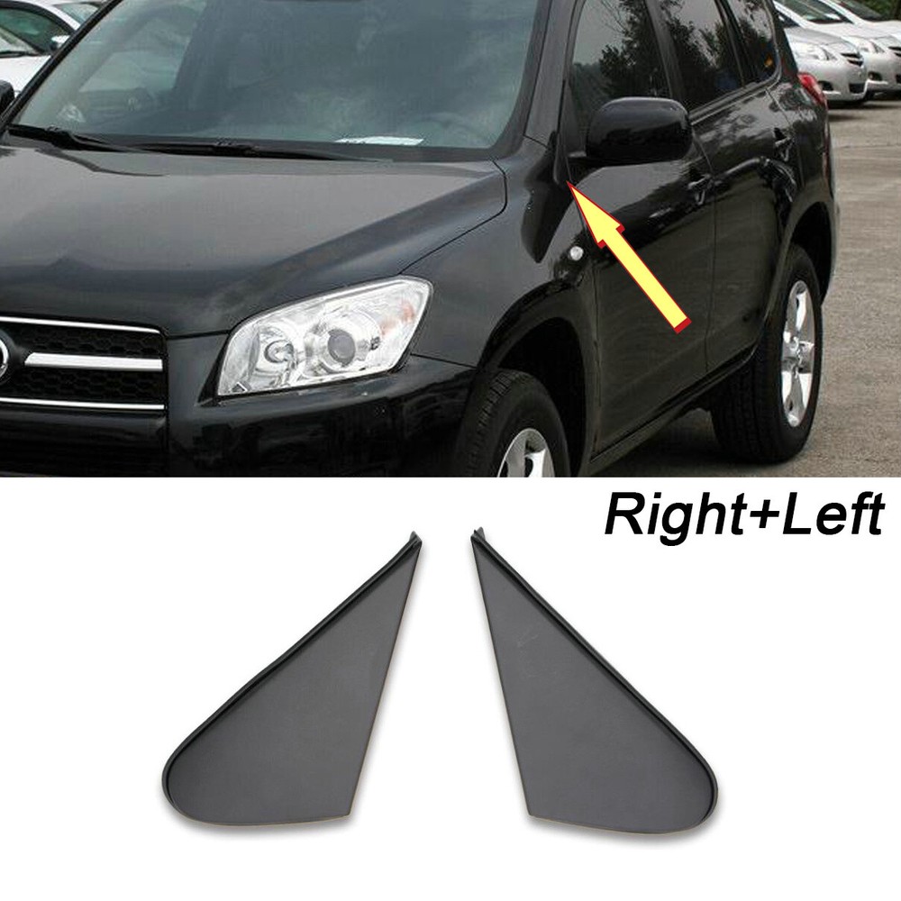 2Pcs Black Side Mirror Triangle Cover Trim for Toyota RAV4 2009-2012 Models