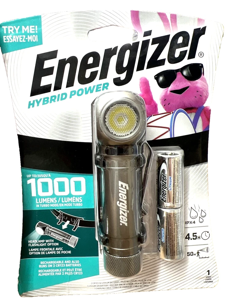 OPEN PACKAGE Energizer Hybrid Power 1000 Lumens Handheld/headlamp Flashlight
