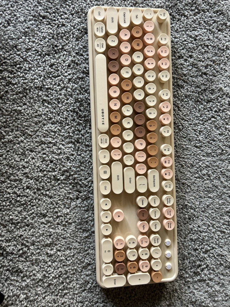 UBOTIE Pink Wireless Bluetooth Keyboard Portable Colorful for Computers